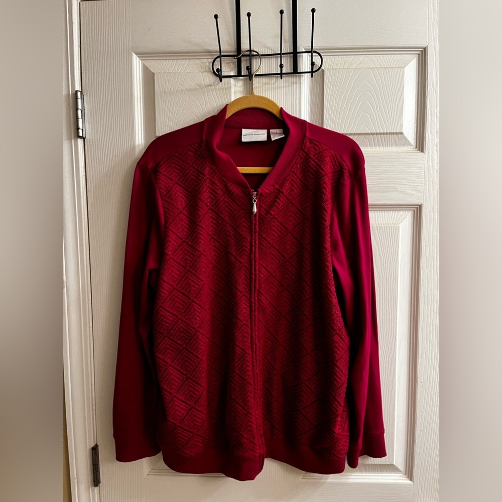 Alfred Dunner~ HEAVY Vibrant Red Knit Cardigan~18